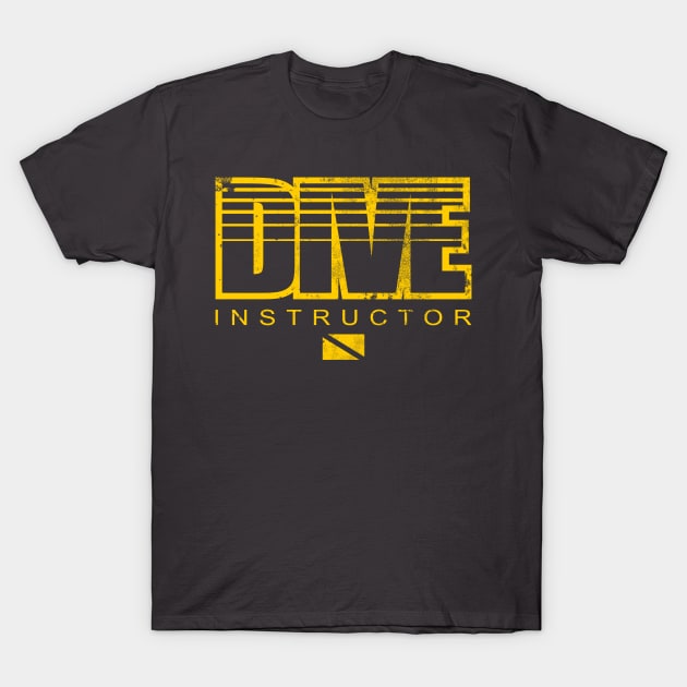 Scuba Instructor Design - DIVE INSTRUCTOR (distressed) T-Shirt by TCP